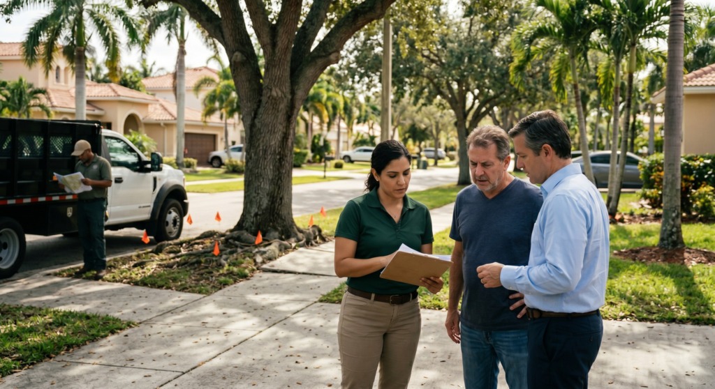 Arborist Evaluation | On-Site & Remote Consultation 7 Arborist Evaluation | On-Site & Remote Consultation Consulting arborist discussing a tree code violation with a client